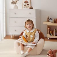 Blissful Diary Toddler Chair Comfy, Foam Kids Chair with Soft Teddy Plush, Toddler Reading Armchair with Cute Mushroom Designs- Brown - Image 2