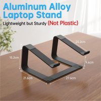 Laptop Stand for Desk Detachable Aluminum Computer Riser Portable Metal Notebook Holder Compatible with MacBook Air, Pro, Dell, HP, Lenovo and All 10-16" Laptops, Black - Image 2