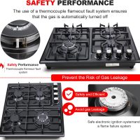 FORIMO Gas Cooktop 22Inch，Built in Gas Cooktop 4 Burners Stainless Steel Stove with NG/LPG Conversion Kit Thermocouple Protection and Easy to Clean - Image 4