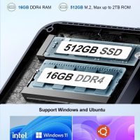 N10 Mini PC Intel N100 (Up to 3.6GHz),16GB DDR4 RAM 512GB M.2 SSD, 4k UHD Dual Display HDMI/Type C/VESA, WiFi, BT, Gigabit Ethernet, Mini Desktop Computer for Home & Business - Image 8