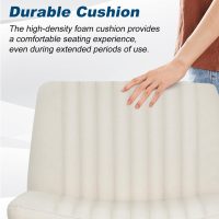 Criss Cross Chair Armless Height Adjustable Office Chair Legged Swivel Desk Chair No Wheels Fabric Wide Comfy Computer Task Chair for Home Office Bedroom Make-up,Beige - Image 4