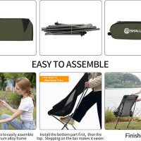 SHALLWE Camping Chairs, All Aluminum Frame Portable Folding Camp Chair for Adults, Heavy Duty High Back Collapsible with Built-in Pillow, Side Pocket, Carry Bag for Backpacking, Hiking, Beach - Image 6
