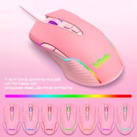 RedThunder K10 Wired Gaming Keyboard and Mouse and Wrist Rest Combo, RGB Backlit, Mechanical Feel Anti-ghosting Keyboard + 7D 7200 DPI Mice+Soft Leather Wrist Rest 3 in 1 PC Gamer Accessories(Pink) - Image 6
