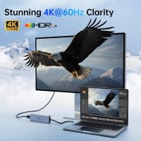 USB C Hub Multiport Adapter for MacBook Pro/Air, 10 in 1 USB C Dongle Mac HDMI Adapter, USBC Dock Compatible for iPad Pro, iMac, Dell, HP, Lenovo (4K@60Hz HDMI,SD/TF Card Reader,100W PD, 6 USB Ports) - Image 3