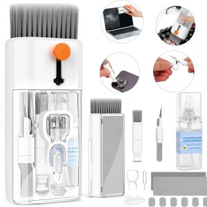 Keyboard Cleaner Laptop Cleaning Kit - All in One Computer Tech Cleaning Brush, Multi-Function Pc Accessories with Airpod Cleaning Kit, Electronic Laptop Screen Cleaner for MacBook, iPhone, Gaming