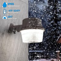 TORCHSTAR LED Barn Light, Dusk to Dawn Area Lights with Photocell, Outdoor Security Flood Lighting, ETL & FCC Listed, IP65 Waterproof, Aluminum Housing, 110-277V, Garage, Yard, 5000K Daylight, Bronze - Image 6