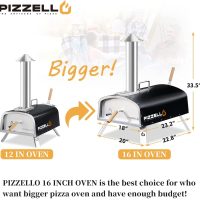 Propane Pizza Oven Wood Fired Outdoor Foldable Pizza Ovens with Gas Burner, Wood Tray Pizza Stone, Pizza Peel, Cover (Black) - Image 2