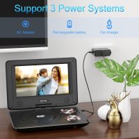 11.5" Portable DVD Player with 9.5" Swivel Screen, 5-Hours Rechargeable Battery,Car DVD Player for Kids,Support CD/DVD/SD Card/USB,Regions Free,Dual Speakers,Black - Image 5