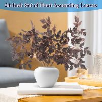 Fall Decor Artificial Cimicifuga 4 Bundles 24 Inches Tall, Deep Purple Faux Flowers with Bendable Stems for Thanksgiving Halloween Centerpieces, Wedding Home Farmhouse Decor (Dark Purple) - Image 3