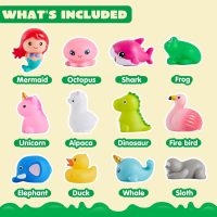 JOYIN 12 PCS Light Up Bath Toys, Toddler Flashing Colourful LED Bathtub Mermaid Toy, Baby Bathtime Floating Rubber Shower Gifts for Infant Kids Boy Girl Valentines Easter Gifts Swimming Pool Party - Image 2