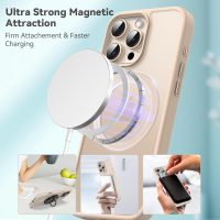 Magnetic for iPhone 16 Pro Case, Compatible with MagSafe, Military Grade Shockproof Anti-Scratch Slim Translucent Matte Phone Case for iPhone 16 Pro - Desert Gold - Image 3