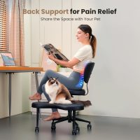 Cross Legged Office Chair, Ergonomic Criss Cross Design, Wide Comfy Desk Seat, ADHD Meditation Chair with Wheels, Adjustable Height Kneeling Chair with Back Support - Image 5