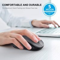 WisFox 2.4G Wireless Mouse for Laptop, Ergonomic Computer Mouse with USB Receiver and Type-C Adapter, 3 Adjustable Levels DPI, 6 Button Cordless Wireless Mice (Grey, 1 Pack) - Image 3