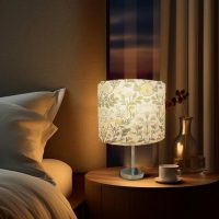 Lamp Shades Drum Lampshade, 13" Top x 13" Bottom x 10" High, Medium Spider Fitter Assembly Required, Lamp Shade Harp Holder Included, Black, 2 Pack，Flower - Image 7