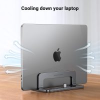 UGREEN Vertical Laptop Stand Holder for Desk Compatible with MacBook Pro, MacBook Air Stand Vertical Aluminum Adjustable for Up to 17.3 Inch Gaming Laptop, Gray - Image 6