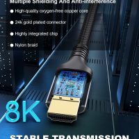 Certified 10K 8K HDMI 2.1 Cable 10 FT, 48Gbps Ultra High Speed HDMI Cable with Ethernet 4K 240Hz 165Hz 144Hz 120Hz 8K60Hz eARC HDCP2.3 HDR10+ PC Laptop TV Monitor Projector - Image 4