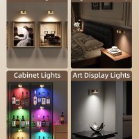 EZVALO Picture Lights for Wall, 2000mAh Rechargeable Battery Magnetic Poster Lights with 3 Color Temps & 12 RGB, Remote Dimmable Timer Painting Light, Wall Decor Light for Art Display, Frame (3 Pack) - Image 3