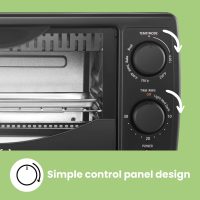 COMFEE' Toaster Oven Countertop, Small Toaster Ovens Combo 4 slice, Mini Oven for 9" Pizza, Compact Oven 2 Racks for Toast, Bake, Broil, 950W, Black, CTO-E101A(BK) - Image 2