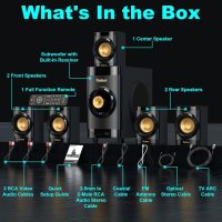 Bobtot Home Theater System Small 4" Subwoofer 200W 5.1/2.1 Channel Surround Sound System with HDMI ARC Optical Bluetooth Input - Image 7