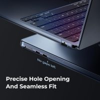 EooCoo Ultra Thin Armor Compatible with MacBook Air 13 inch Case M4 2025 2024-2022 M3 M2 A3240 A3113 A2681, 100% Match Midnight, Air 13.6" Matte Protective Case with Keyboard Skin, Midnight Clear - Image 5