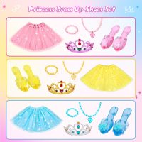 Meland Princess Dress Up for Girls - Dress Up Clothes for Girls with Princess Shoes, Toys for Toddler Kids 3,4,5,6 Year Old - Image 9