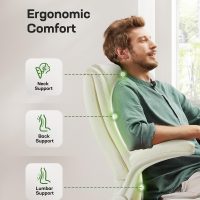 Marsail Executive Office Chair with Flip-up Armrests,PU Leather Ergonomic Desk Chair Height-Adjustable Swivel Rolling Computer Desk Chair (White) - Image 4