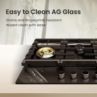 FOTILE GLG30401-Y 30” Moonshadow Tempered Glass 4 Gas Cooktop, Tri-Ring 18,000 BTUs Center Burner with Flame Failure Protection Removable Grates and Installation/LP Kit - Image 6