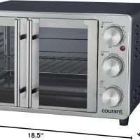 Courant French Door Convection Toaster Oven & Broiler, Bake Broil Toast Oven, Fits 9x13’’ Aluminum Baking Pan, 6-Slices, 10’’ Pizza, Convection Oven - Stainless Steel - Image 7