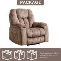 Phoenix Home Manual Recliner Chair for Adults with Massage and Heat, Overstuffed Fabric Reclining Chair, Oversized Recliners with 2 Cup Holders and Side Pockets for Living Room, Bedroom, Brown - Image 9