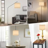 Small Lamp Shade, Beige Drum Lampshade 8.7''Top X 8.7'' Bottom X 7.9'' High, Replacement Lamp Shade Natural Linen Hand Crafted for Table Lamps Floor Lamps Chandelier Lamp, Easy Assembly Required - Image 2