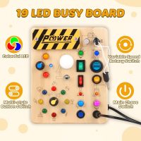 Joyreal Montessori Toddler Busy Board, 19 Led Wooden Sensory Board Educational Toy, Montessori Toys for 1-6 Year Old, Travel Toys Gifts for Toddlers Boys and Girls - Image 2