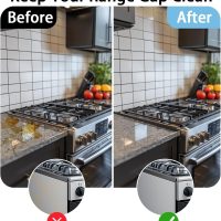 Stainless Steel Stove Gap Cover (2 Pack, Black), Stove Gap Filler for Kitchen, Range Trim Kit, Heat Resistant with Easy Clean, Adjustable Length 13.8” to 27.5” - Image 2