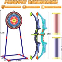 2 Pack Bow and Arrow Set for Kids, Light Up Archery Set with 14 Suction Cup Arrows, Archery Targets Outdoor Games for Kids Ages 4-8 8-12, Birthday Gifts Toys for 5 6 7 8 9 10 11 12 Year Old Boys Girls - Image 6