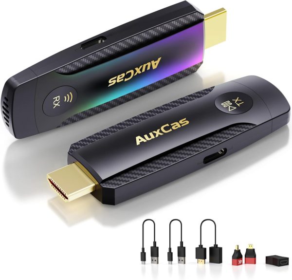 Wireless HDMI Transmitter and Receiver 4K 330FT/100M - Mini Wireless HDMI Extender Plug & Play Portable 5G+2.4G, 4K Decode 1080P 60Hz Ultra HD, Display Adapter for TV for Video and Audio to Monitor