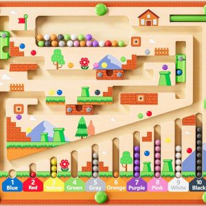 Montessori Toys,Magnetic Color and Number Maze,Wooden Toys for Ages 2-4,Toddler Fine Motor Skills Toys for Boys Girls