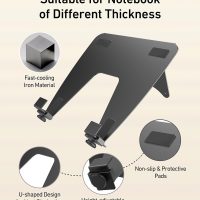 Laptop Tray for Monitor Arm - VESA Mount 100x100mm, Laptops up to 17.3in & 28.6lbs - Notebook Tray Office Desk Accessories - Black - Image 2