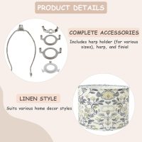 Lamp Shades Drum Lampshade, 13" Top x 13" Bottom x 10" High, Medium Spider Fitter Assembly Required, Lamp Shade Harp Holder Included, Black, 2 Pack，Flower - Image 5