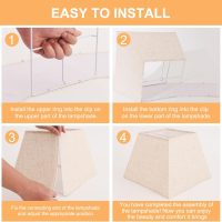 Beige Lamp Shade, 8''x8''Top 13''x13''Bottom 10'' Height, Square Lampshade Replacement Lamp Shade Natural Linen Hand Crafted for Table Lamps Floor Lamps Pendent Light, Assembly Required - Image 5