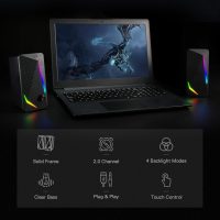 Redragon GS510 RGB Desktop Speakers, 2.0 Channel PC Computer Speaker with 4 Colorful LED Backlight Modes, Enhanced Bass and Easy-Access Volume Control, USB Powered w/ 3.5mm Cable - Image 3
