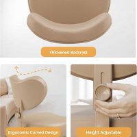 Meditation Cross Legged Chair PRO, ADHD Chair with Height Adjustable Backrest, Criss Cross Desk Use with Footrest and Wheels for Home Office, Flexible Design for Fidgety Sitters, Ivory - Image 3