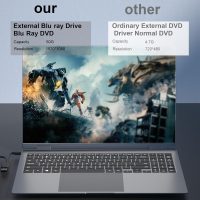 wintale External Blu Ray Drive, Portable 3D Bluray External DVD Drive, Blu Ray Burner with USB 3.0 and Type-C Dual Port, Bluray Drive for PC Windows XP/7/8/10/11 MacOS for Mac - Image 2