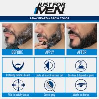 Just for Men 1-Day Beard & Brow Color, Temporary Color for Beard and Eyebrows, For a Fuller, Well-Defined Look, Up to 30 Applications, Black - Image 3