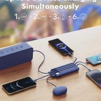 charmast Portable Charger with Built in Cables, Power Bank with Cords Wires, Slim 10000mAh Travel Battery Pack 6 Outputs 3 Inputs 3A Fast Charging for Samsung Google Pixel LG Moto iPhone iPad - Image 3