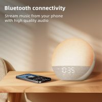 Sunrise Alarm Clock White Noise Machine: Natural Wake Up Light - Dimmable Clock with Bluetooth Speaker for Bedroom - 25 Sleep Sounds for Baby Adults Kids Putty - Image 3