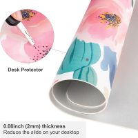 Colorful Star Large Mouse Pad, Pink Floral Desk Mat for Desktop, Women Girls Flowers PU Leather Waterproof Desk Pad, Computer PC Laptop Protector Gaming Mouse Pads for School Office Home 31.5" x 15.7" - Image 4