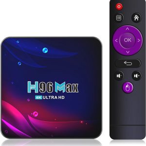 Smart TV Box 4G+64GB H96 Max Android 11.0 RK3318 Quad-Core with 2.4G WiFi 4K Ultra HD H.265 Streaming Media Player