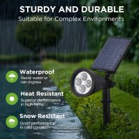InnoGear Solar Lights Outdoor Waterproof Solar Garden Light for Outside Yard Landscape Lighting Pathway Spot Lights Spotlight Wall Light Auto On/Off, Pack of 6 (Warm White) - Image 5