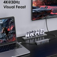 LENTION USB C Hub with 100W Charging, 4K HDMI, Dual Card Reader, USB 3.0 & 2.0 Compatible MacBook Pro, New Mac Air/Surface, Chromebook, More, Stable Driver Adapter (CB-CE18, Space Gray) - Image 2