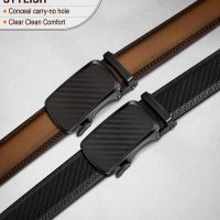 BULLIANT Men's Ratchet Belt 2 Pack-Click Leather Belt Adjustable for Men Gift 1 3/8-Cut for Perfect Fit - Image 2