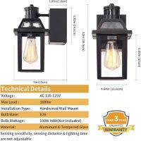 Porch Lights with GFCI Outlet, Dusk to Dawn Outdoor Lights with Outlet, 3 Lighting Modes Exterior Light Fixture Waterproof, Outside Lights for House Front Door Patio Garage - Image 8